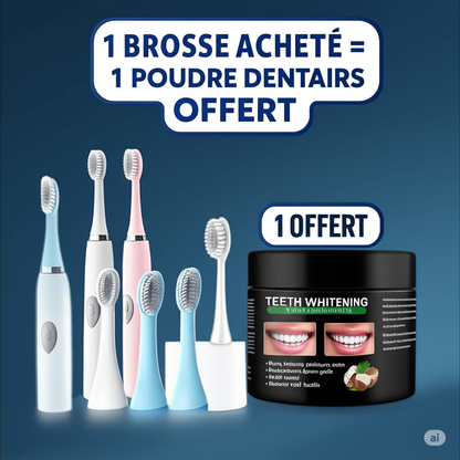 brosse a dent électrique + poudre dentaire (dents blanc en 7 jours)